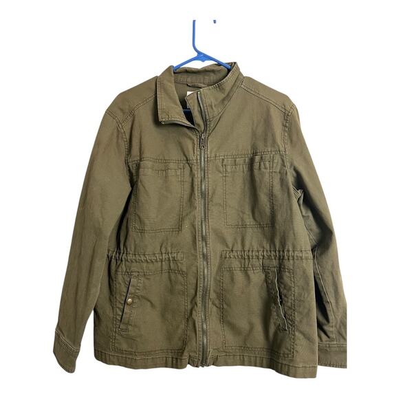 Old Navy Jackets & Blazers - Old Navy green cargo jacket L Large Utility Casual Gorpcore Distressed Faded